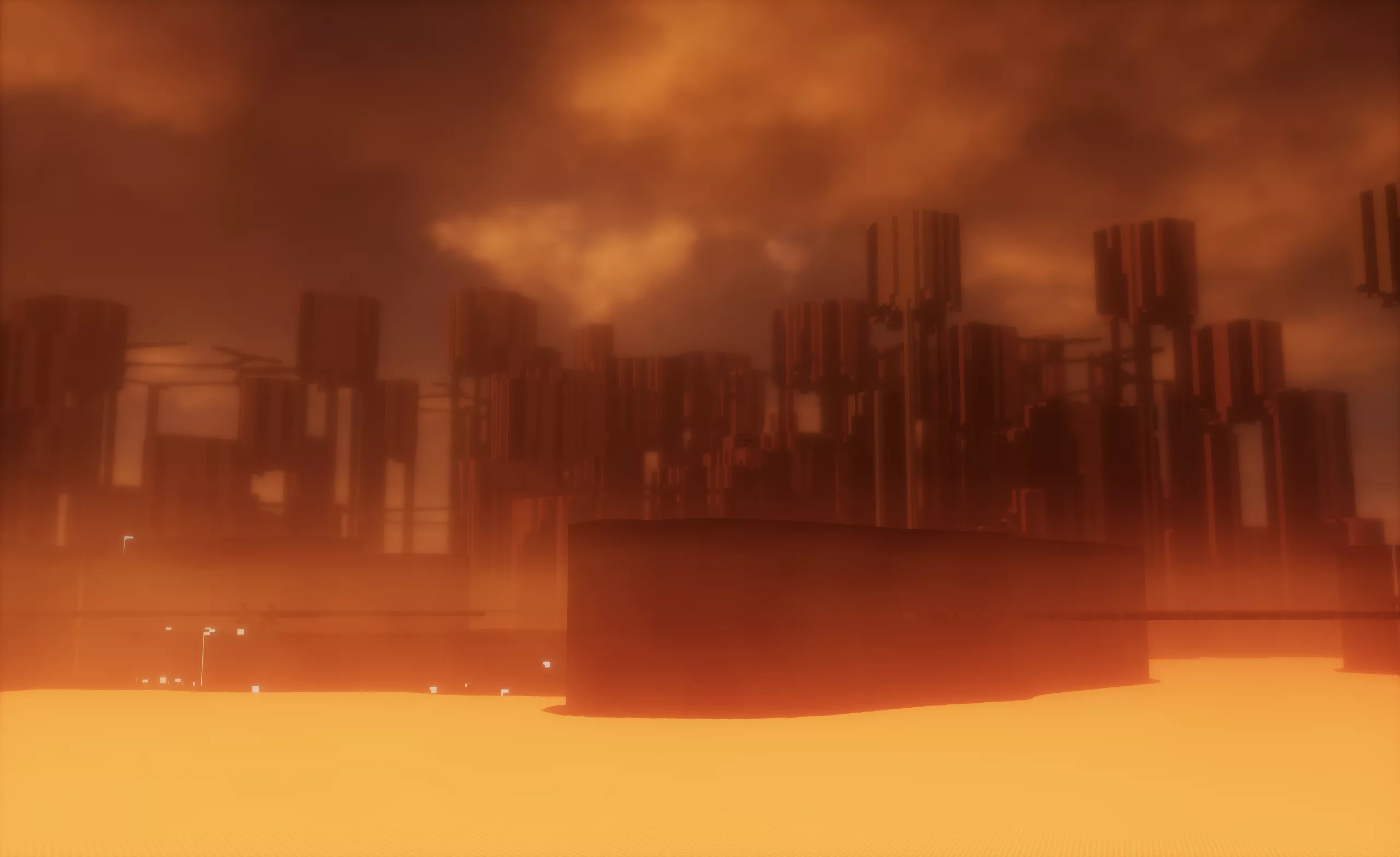 远处看向主岛，主岛被环形结构围绕